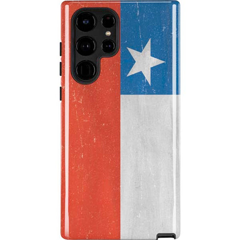 Chile Flag Distressed Galaxy S22 Ultra Pro Case